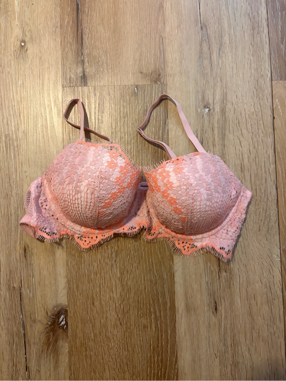 Victoria’s Secret Women's Lace Bra in Coral Pink